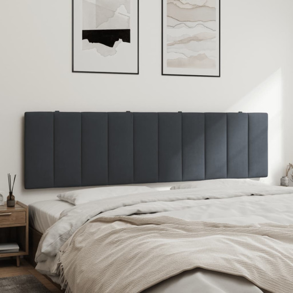 Cabecero de cama acolchado terciopelo gris oscuro 180 cm M 4