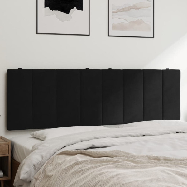 Cabecero de cama acolchado terciopelo negro 160 cm D