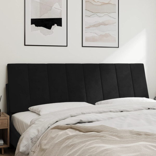 Cabecero de cama acolchado terciopelo negro 160 cm M 3