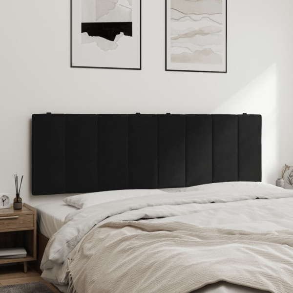 Cabecero de cama acolchado terciopelo negro 160 cm M 4