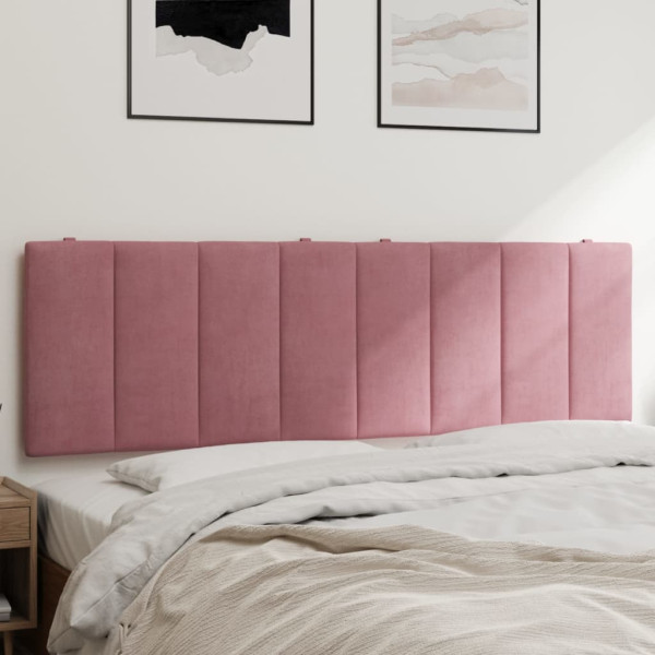Cabecero de cama acolchado terciopelo rosa 160 cm D