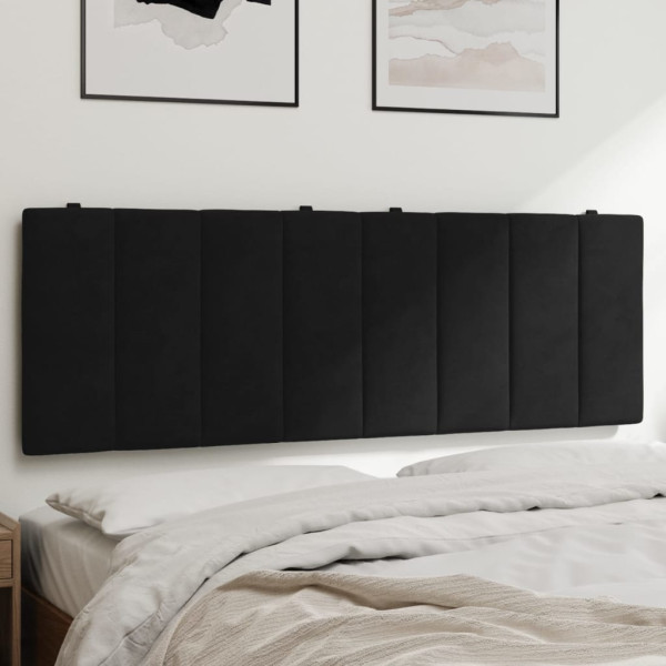 Cabecero de cama acolchado terciopelo negro 120 cm D