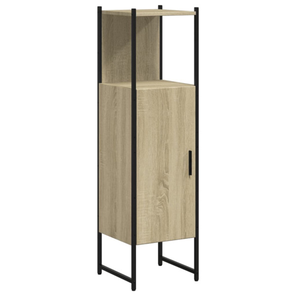 Armario de baño madera ingeniería roble Sonoma 33x33x120.5 cm M 2