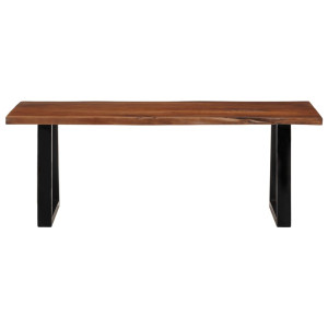 Mesa de centro madera maciza de acacia marrón miel 110x55x40 cm H