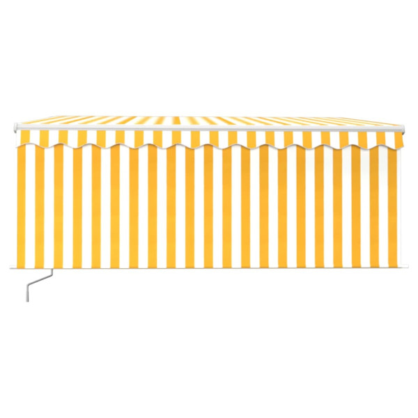Toldo retrátil manual com estore/LED 3x2.5 m amarelo e branco M 3