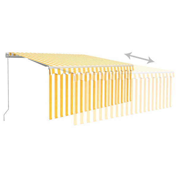 Toldo retrátil manual com estore/LED 3x2.5 m amarelo e branco M 4