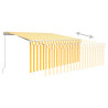 Toldo retrátil manual com estore/LED 3x2.5 m amarelo e branco 4
