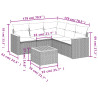 Set de muebles de jardín 6 pzas y cojines ratán sintético gris 3