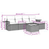 Set de muebles de jardín 6 pzas y cojines ratán sintético gris 3