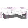 Set de muebles de jardín 6 pzas y cojines ratán sintético gris 3