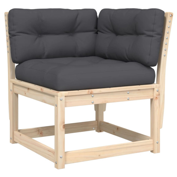 7 pcs conjunto lounge de jardim c/ almofadões pinho maciço M 3