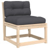 7 pcs conjunto lounge de jardim c/ almofadões pinho maciço 5