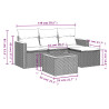 Set de muebles de jardín 5 pzas y cojines ratán sintético negro 3