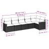 Set de muebles de jardín 6 pzas y cojines ratán sintético gris 3