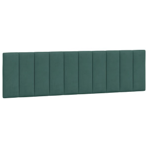 Cabecero de cama acolchado terciopelo verde oscuro 180 cm H