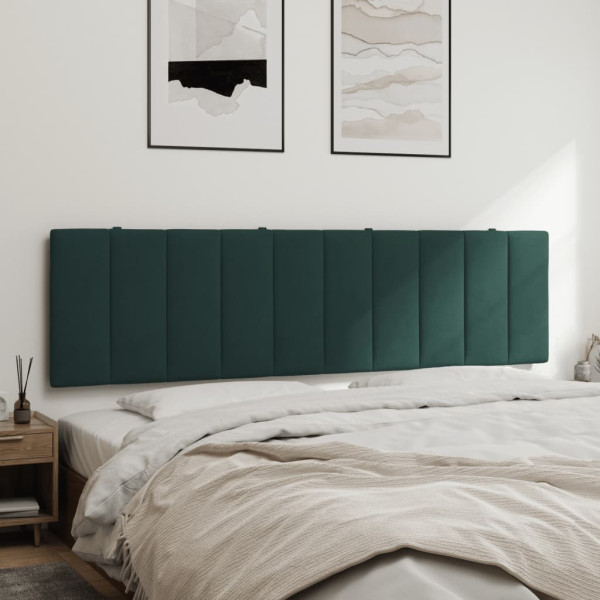 Cabecero de cama acolchado terciopelo verde oscuro 180 cm M 4