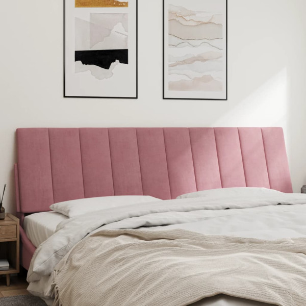 Cabecero de cama acolchado terciopelo rosa 180 cm M 3