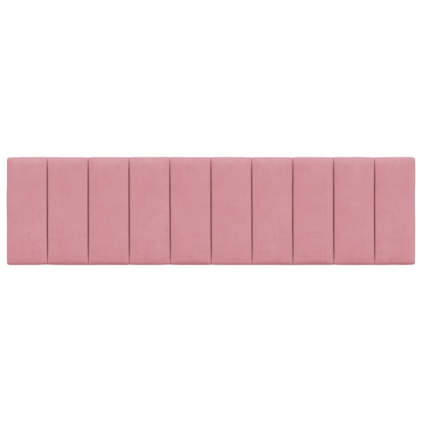 Cabecero de cama acolchado terciopelo rosa 180 cm M 5