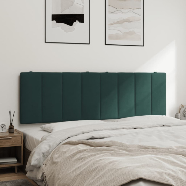 Cabecero de cama acolchado terciopelo verde oscuro 160 cm M 4