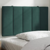 Cabecero de cama acolchado terciopelo verde oscuro 80 cm 1