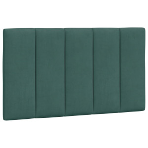 Almofadão de cabeceira 80 cm veludo verde-escuro H
