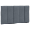 Cabecero de cama acolchado terciopelo gris oscuro 80 cm 2