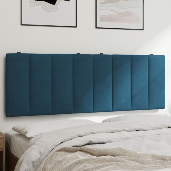 Cabecero de cama acolchado terciopelo azul 120 cm D