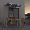 Toldo manual retráctil con LED azul y blanco 300x250 cm 1