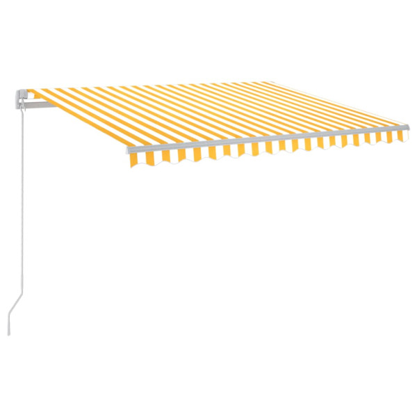 Toldo retrátil manual com LED 300x250 cm amarelo e branco M 2