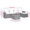 Set de muebles de jardín 6 pzas y cojines ratán sintético gris 3