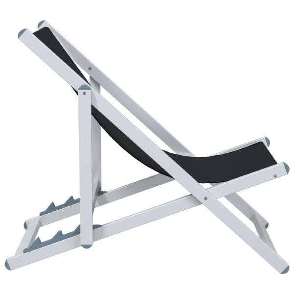 Cadeiras de praia dobráveis 2 pcs alumínio e textilene preto M 5