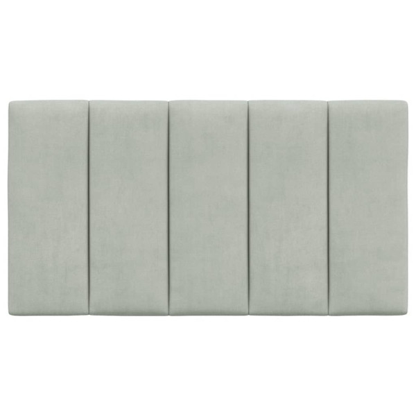 Cabecero de cama acolchado terciopelo gris claro 80 cm M 5