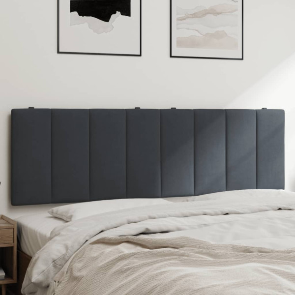 Cabecero de cama acolchado terciopelo gris oscuro 160 cm D