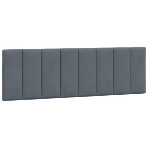 Cabecero de cama acolchado terciopelo gris oscuro 160 cm H