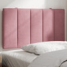 Cabecero de cama acolchado terciopelo rosa 80 cm 1