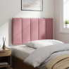 Cabecero de cama acolchado terciopelo rosa 80 cm 4