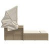 Tumbona doble con capota y cojines ratán sintético beige 5