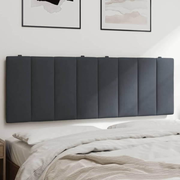 Cabecero de cama acolchado terciopelo gris oscuro 120 cm D