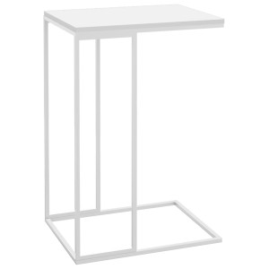 Mesa auxiliar de madera contrachapada blanco 40x30x59 cm H
