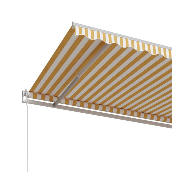Toldo retráctil automático amarillo y blanco 600x350 cm M 5