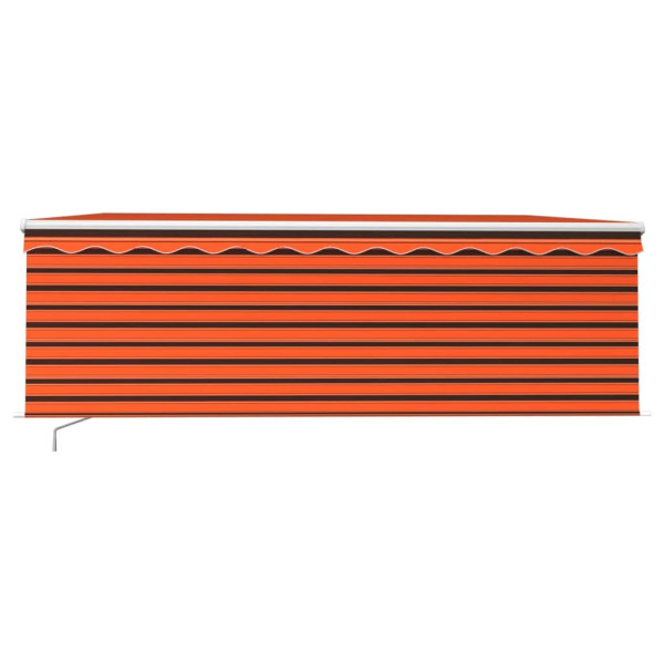 Toldo retráctil manual con persiana y LED naranja y marrón 4x3m M 3