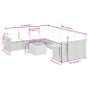 Set de muebles de jardín 9 pzas y cojines ratán sintético gris 3