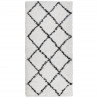 Tapete shaggy de pelo alto PAMPLONA 100x200 cm creme e preto 2