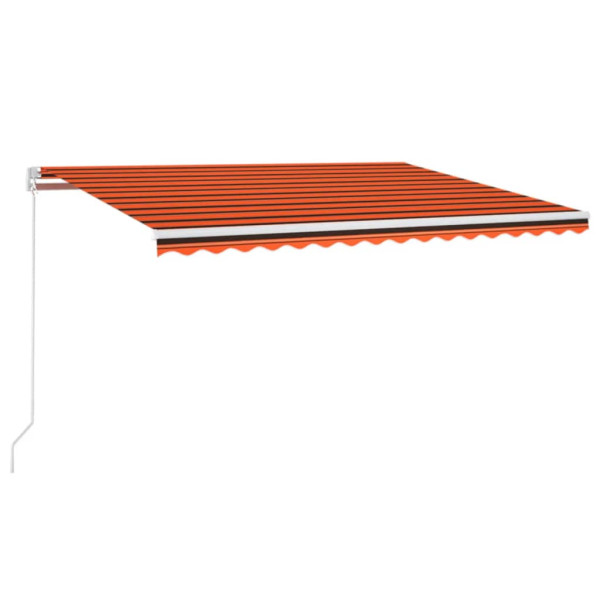 Toldo retrátil manual com LED 400x300 cm laranja e castanho M 2