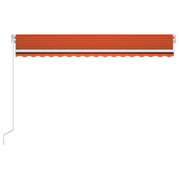 Toldo retráctil manual con LED naranja y marrón 400x300 cm M 3