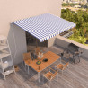 Toldo retrátil automático 450x350 cm azul e branco 1