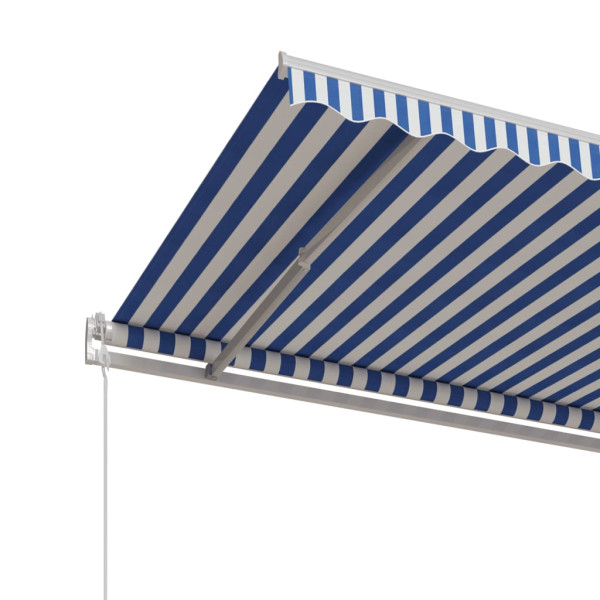Toldo automático retráctil azul y blanco 450x350 cm M 5