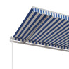 Toldo retrátil automático 450x350 cm azul e branco 5