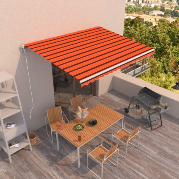 Toldo automático retráctil naranja y marrón 450x350 cm D