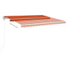 Toldo retrátil automático 450x350 cm laranja e castanho 3